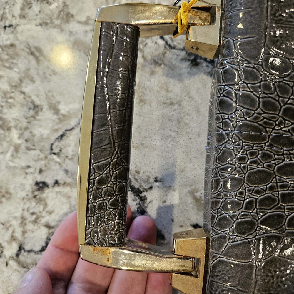 Genuine Leather Briefcase - Crocodile Pattern - Picture 4 of 11
